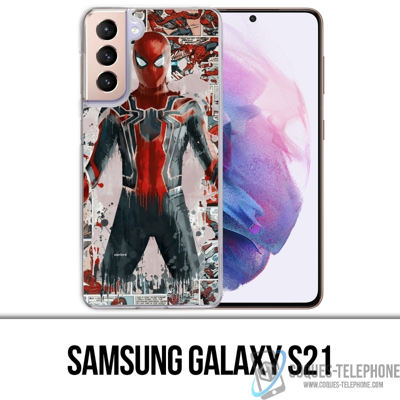 Custodia per Samsung Galaxy S21 - Spiderman Comics Splash