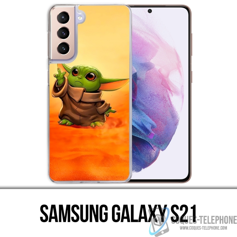 Custodia per Samsung Galaxy S21 - Star Wars Baby Yoda Fanart
