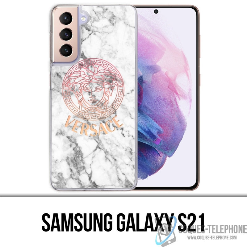 Funda Samsung Galaxy S21 - Versace White Marble