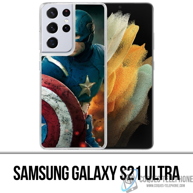 Coque Samsung Galaxy S21 Ultra - Captain America Comics Avengers