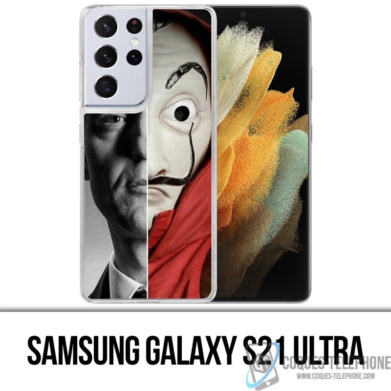 Custodia per Samsung Galaxy S21 Ultra - Casa De Papel Berlin Mask Split