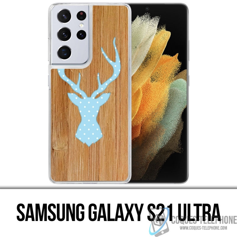 Coque Samsung Galaxy S21 Ultra - Cerf Bois Oiseau