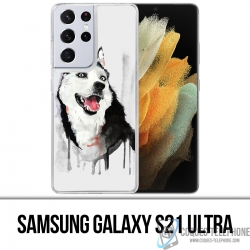 Funda Samsung Galaxy S21 Ultra - Perro Husky Splash