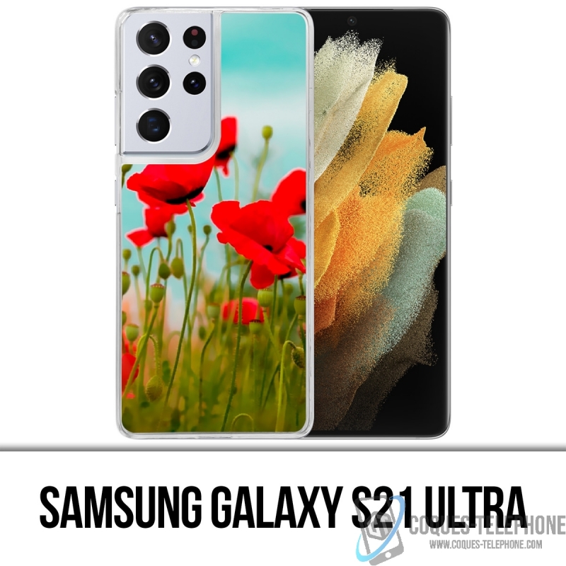 Custodia per Samsung Galaxy S21 Ultra - Poppies 2