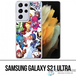 Custodia per Samsung Galaxy S21 Ultra - Simpatici eroi Marvel