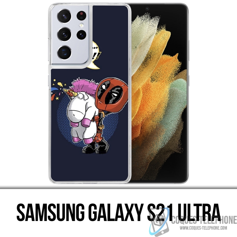 Coque Samsung Galaxy S21 Ultra - Deadpool Fluffy Licorne