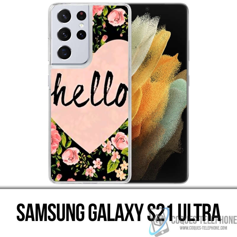 Funda Samsung Galaxy S21 Ultra - Hello Pink Heart