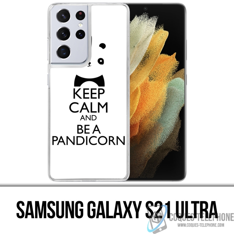 Custodia per Samsung Galaxy S21 Ultra - Keep Calm Pandicorn Panda Unicorn