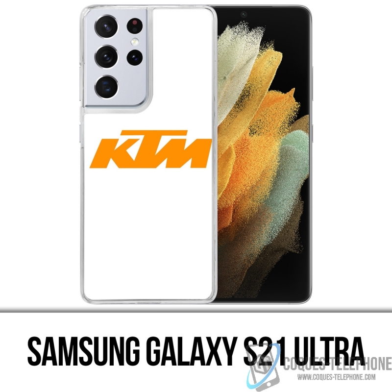 Samsung Galaxy S21 Ultra Case - Ktm Logo weißer Hintergrund