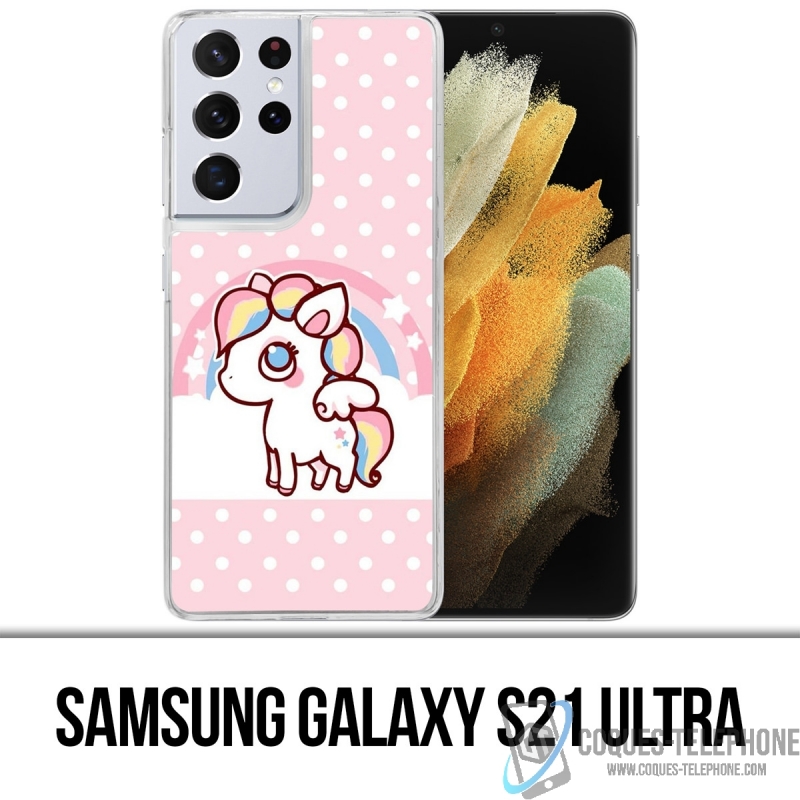 Custodia per Samsung Galaxy S21 Ultra - Kawaii Unicorn