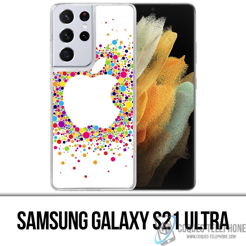 Coque Samsung Galaxy S21 Ultra - Logo Apple Multicolore