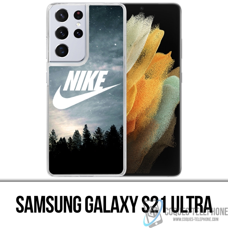 Coque Samsung Galaxy S21 Ultra - Nike Logo Wood