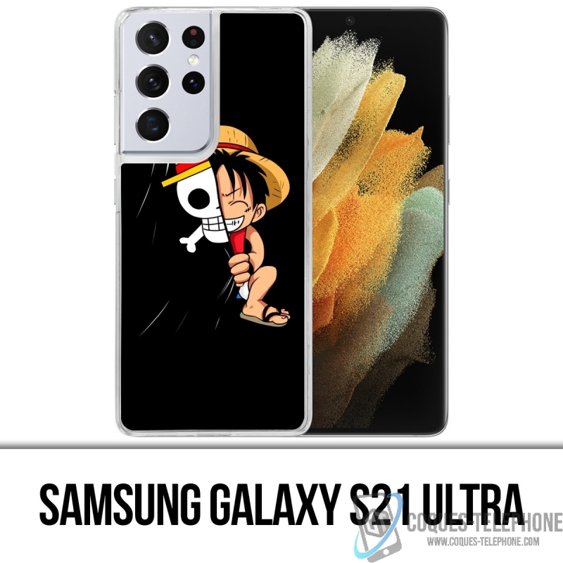 Coque Samsung Galaxy S21 Ultra - One Piece Baby Luffy Drapeau