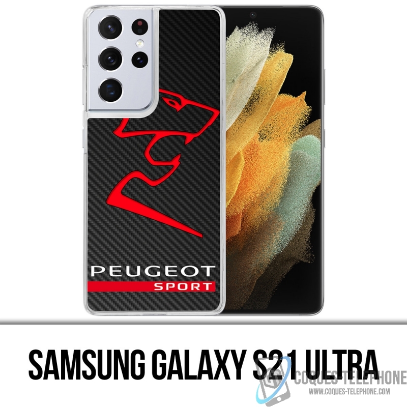 Custodia per Samsung Galaxy S21 Ultra - Logo Peugeot Sport