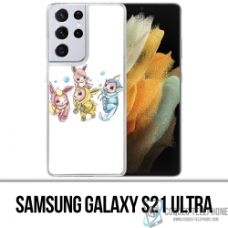 Custodia per Samsung Galaxy S21 Ultra - Pokémon Baby Eevee Evolution