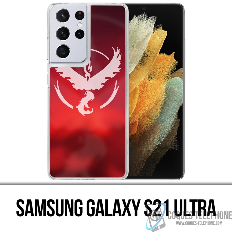 Coque Samsung Galaxy S21 Ultra - Pokémon Go Team Rouge Grunge