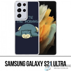 Custodia per Samsung Galaxy S21 Ultra - Pokémon Snorlax Hate Morning