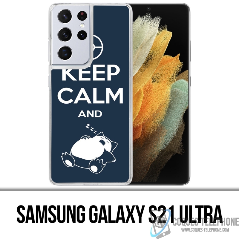 Coque Samsung Galaxy S21 Ultra - Pokémon Ronflex Keep Calm