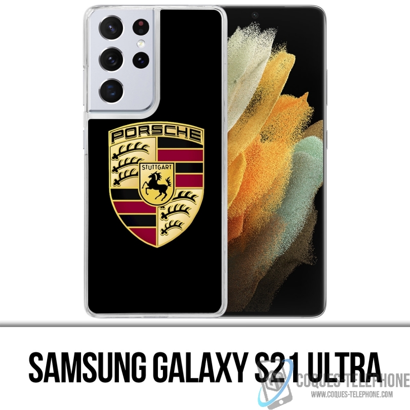 Funda Samsung Galaxy S21 Ultra - Logo Porsche Negro