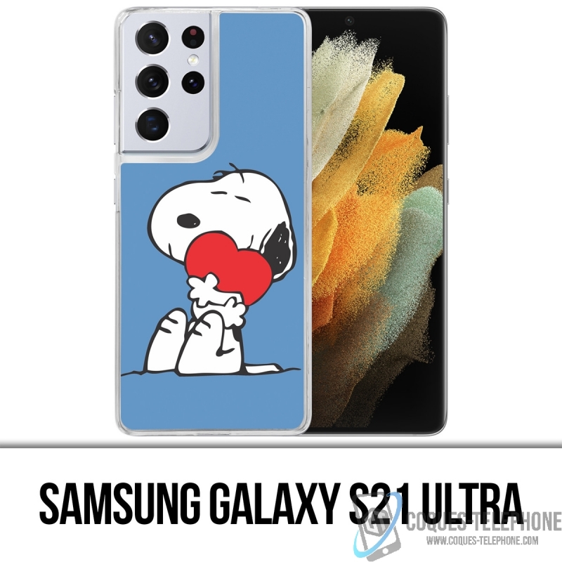 Coque Samsung Galaxy S21 Ultra - Snoopy Coeur