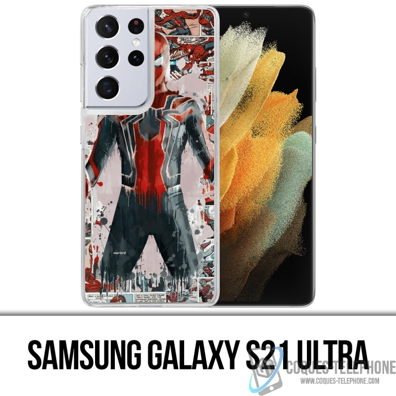 Funda Samsung Galaxy S21 Ultra - Spiderman Comics Splash