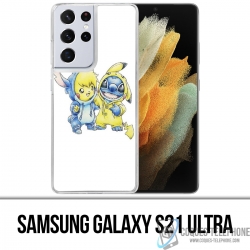 Funda Samsung Galaxy S21 Ultra - Stitch Pikachu Baby