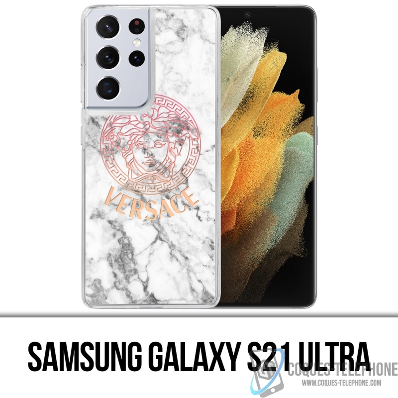 Custodia per Samsung Galaxy S21 Ultra - Versace White Marble