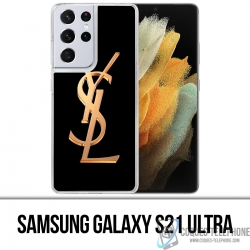 Custodia per Samsung Galaxy S21 Ultra - Ysl Yves Saint Laurent Gold Logo