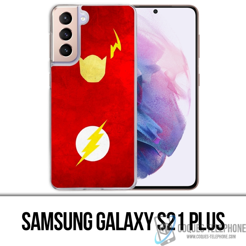 Custodia per Samsung Galaxy S21 Plus - Dc Comics Flash Art Design