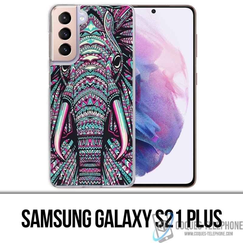 Samsung Galaxy S21 Plus Case - Colorful Aztec Elephant