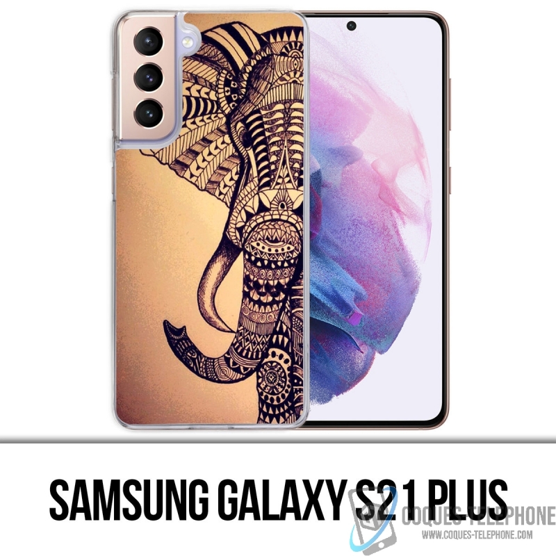 Custodia per Samsung Galaxy S21 Plus - Elefante azteco vintage