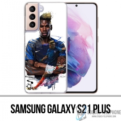 Funda Samsung Galaxy S21 Plus - Dibujo de Pogba de fútbol de Francia