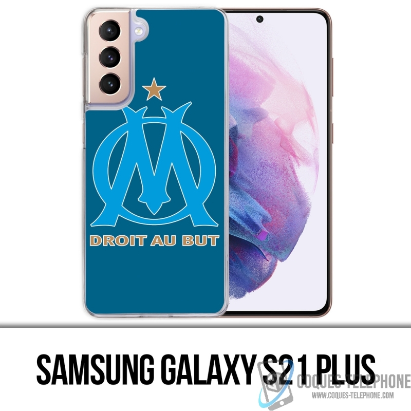 Custodia per Samsung Galaxy S21 Plus - Logo Om Marseille Big Blue Background