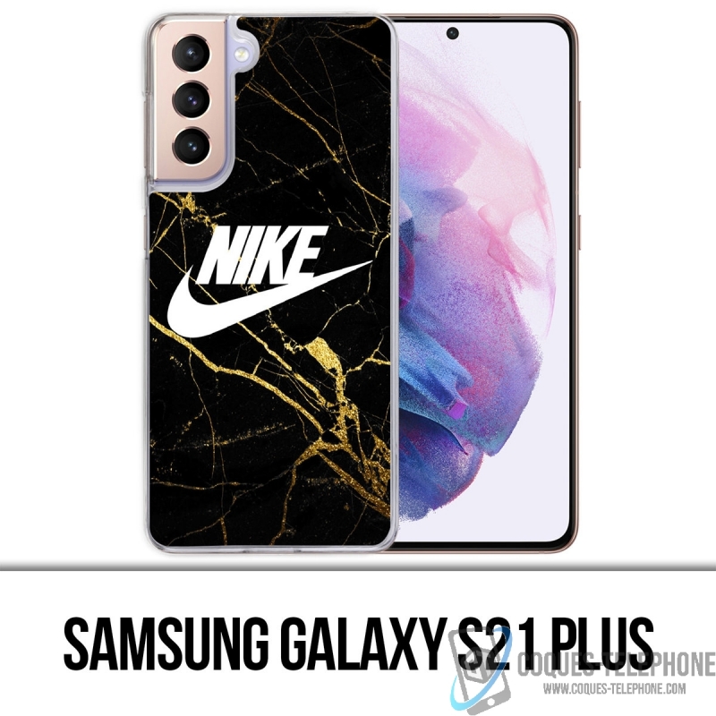 Custodia per Samsung Galaxy S21 Plus - Logo Nike in marmo color oro