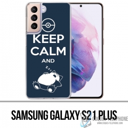 Custodia per Samsung Galaxy S21 Plus - Pokémon Snorlax Keep Calm