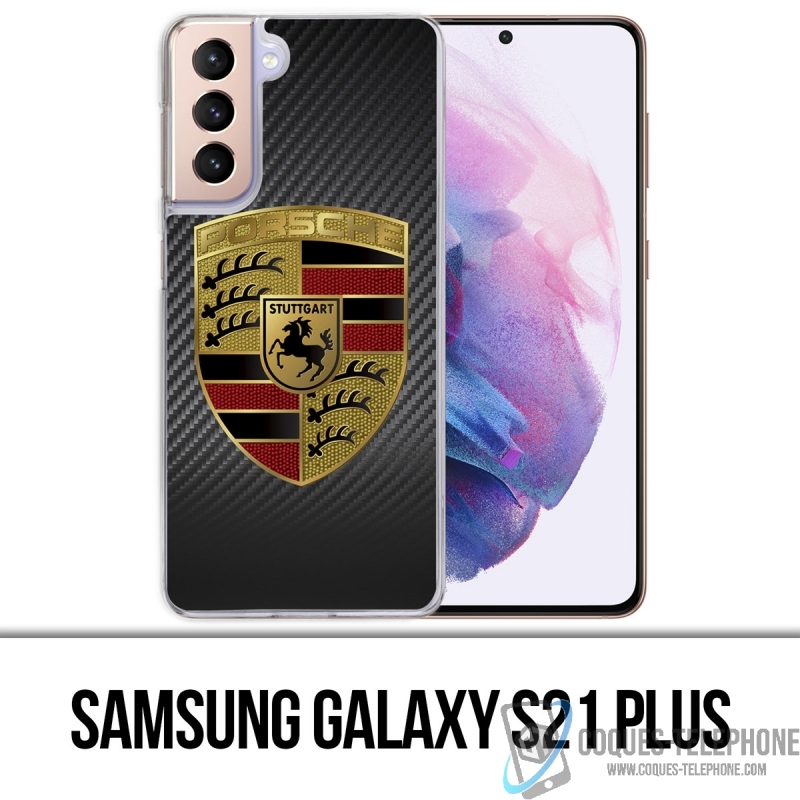 Coque Samsung Galaxy S21 Plus - Porsche Logo Carbone