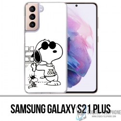 Coque Samsung Galaxy S21 Plus - Snoopy Noir Blanc