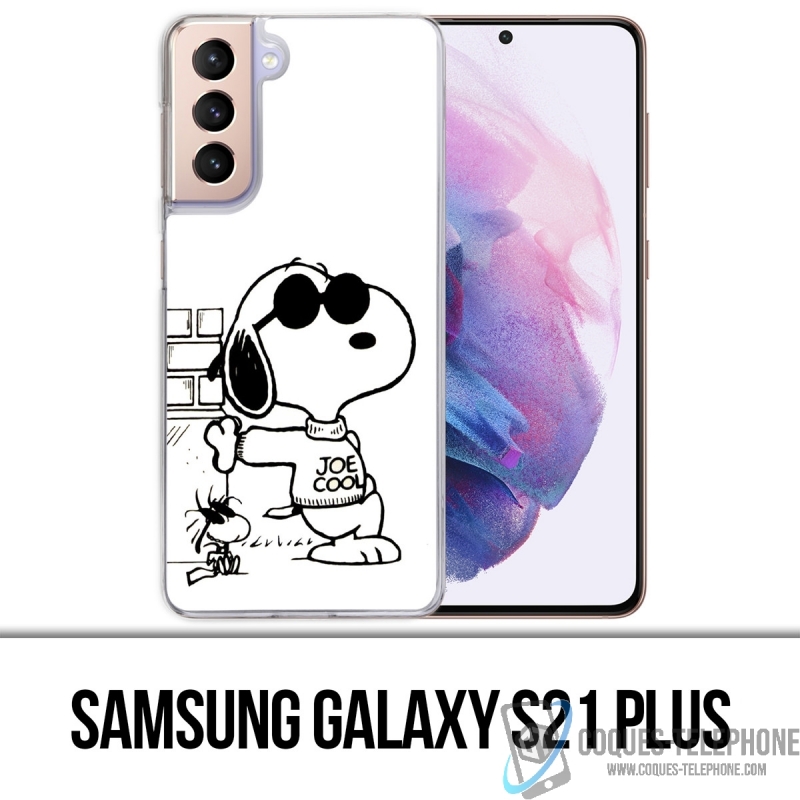 Funda Samsung Galaxy S21 Plus - Snoopy Negro Blanco