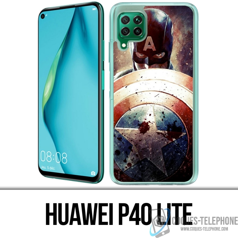 Coque Huawei P40 Lite - Captain America Grunge Avengers