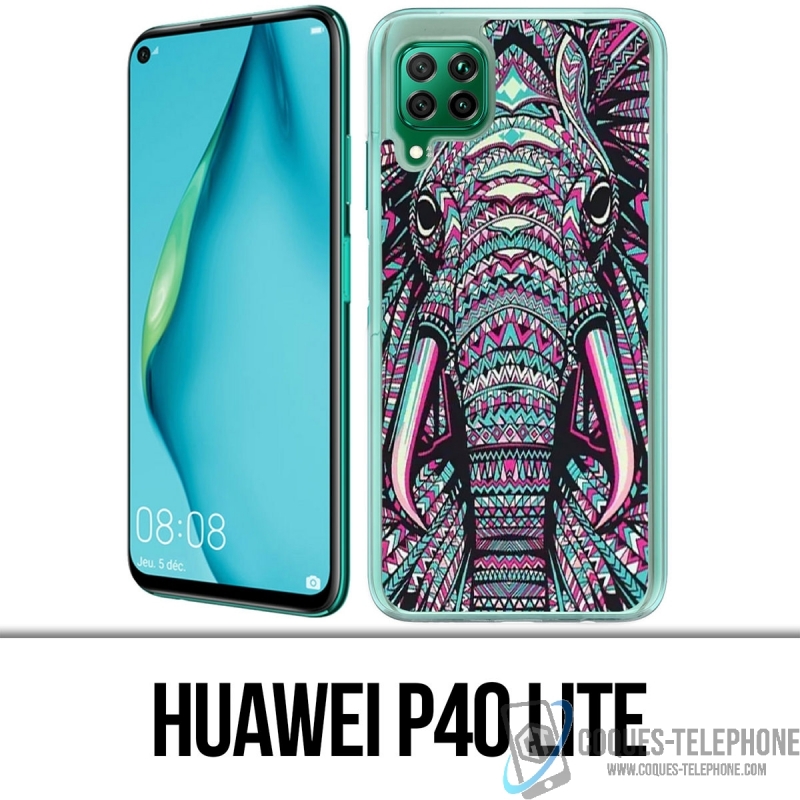 Custodia per Huawei P40 Lite - Elefante azteco colorato