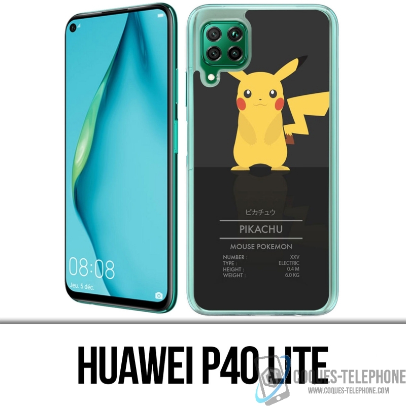 Funda Huawei P40 Lite - Tarjeta de identificación de Pokémon Pikachu
