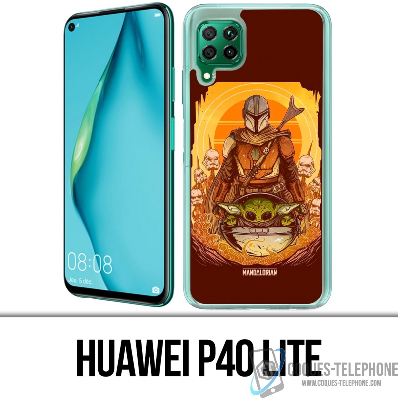 Huawei P40 Lite Case - Star Wars Mandalorian Yoda Fanart