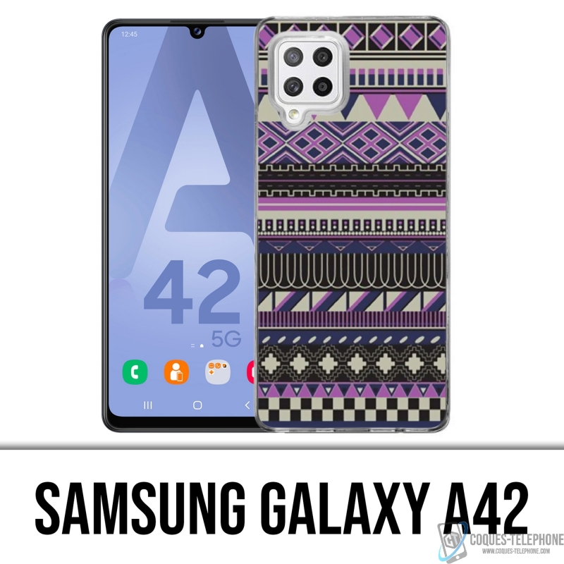 Custodia per Samsung Galaxy A42 - Viola azteco