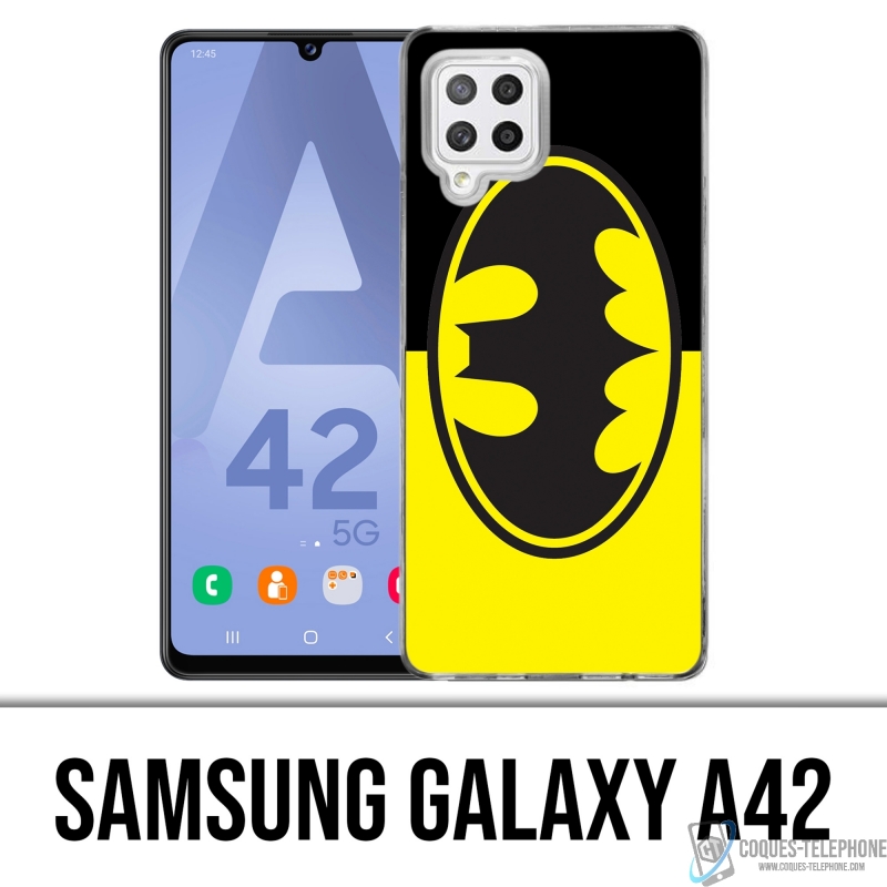 Coque Samsung Galaxy A42 - Batman Logo Classic Jaune Noir