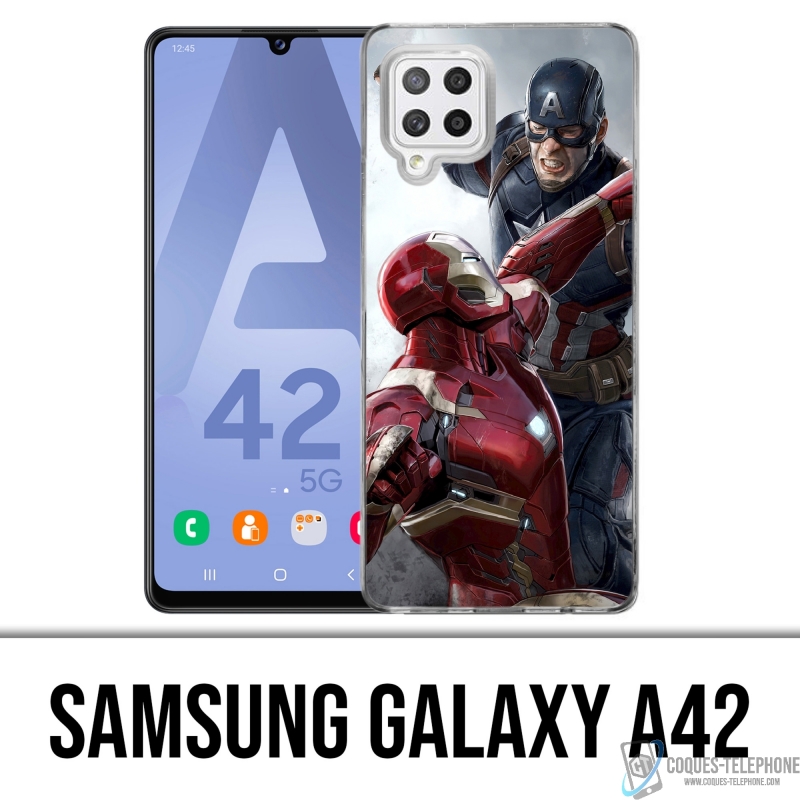 Coque Samsung Galaxy A42 - Captain America Vs Iron Man Avengers