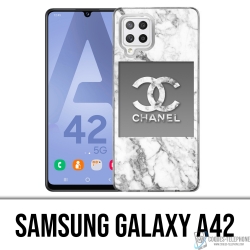 Custodia per Samsung Galaxy A42 - Chanel White Marble