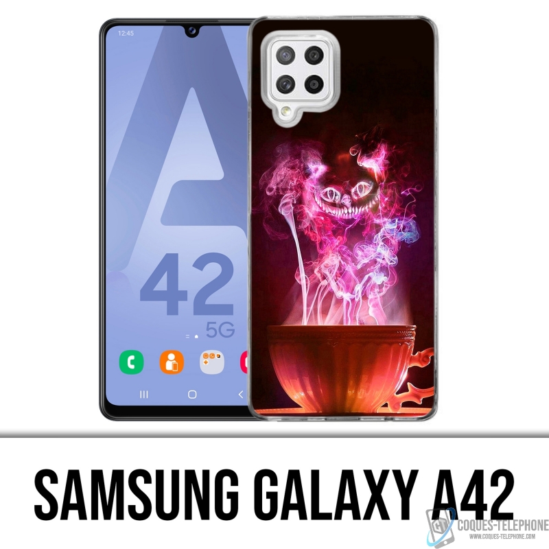 Samsung Galaxy A42 Case - Alice im Wunderland Becher Katze