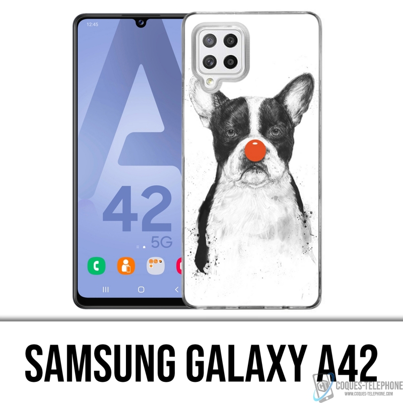 Coque Samsung Galaxy A42 - Chien Bouledogue Clown