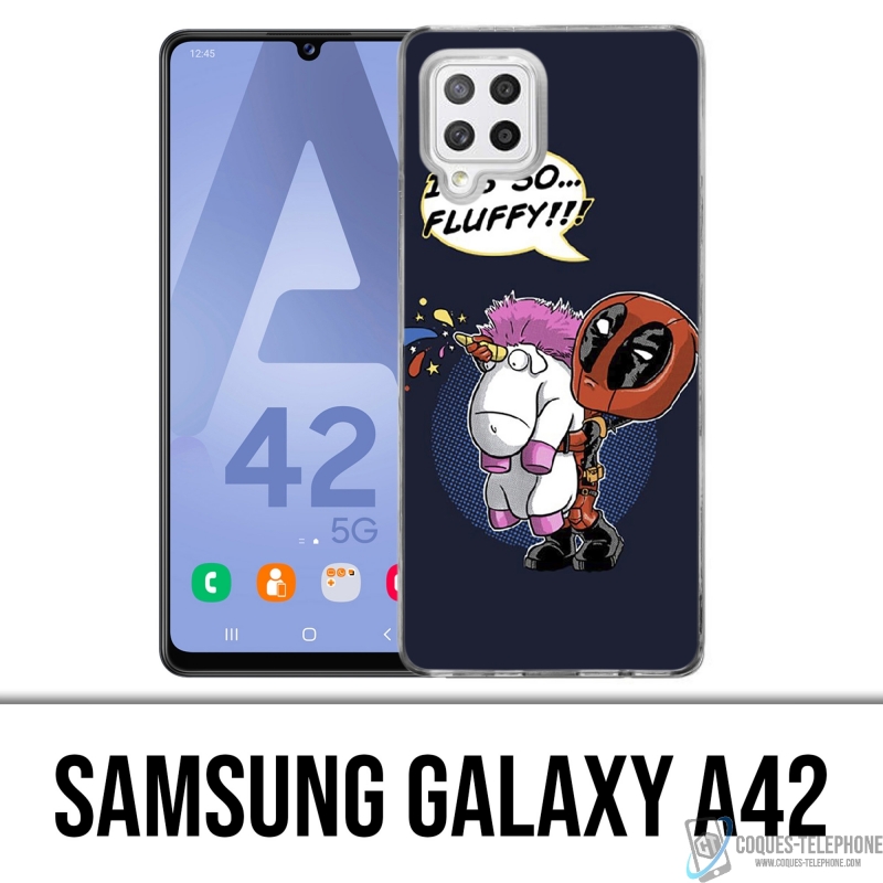 Coque Samsung Galaxy A42 - Deadpool Fluffy Licorne