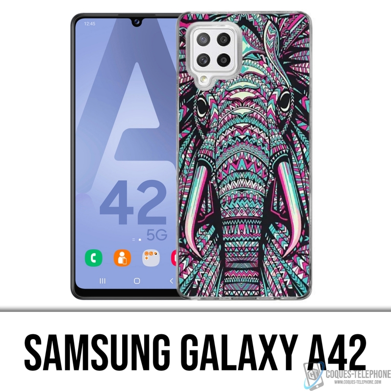 Samsung Galaxy A42 Case - Colorful Aztec Elephant